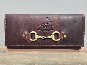 Grays Wallet Snaffle "The Lily" Brown Buffalo Leather